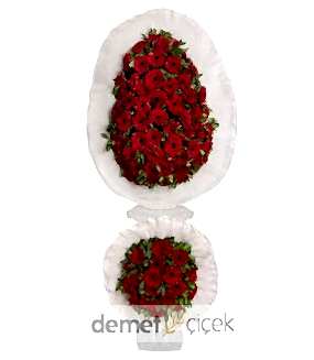 Kırmızı Gerbera Çift Kat Çelenk