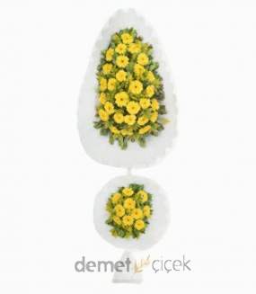 Sarı Gerbera Çift Kat Çelenk
