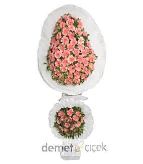 Pembe Gerbera Çift Kat Çelenk
